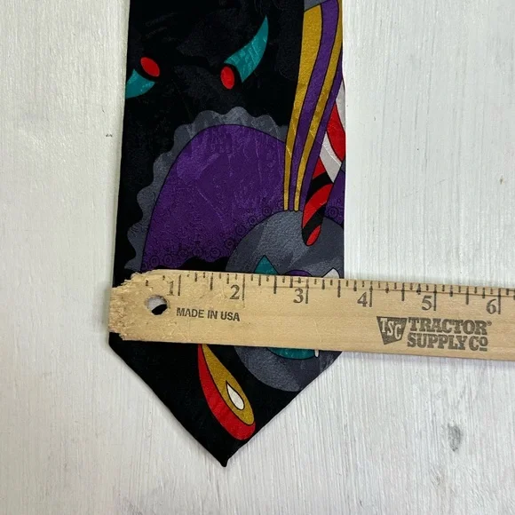 Vintage Jones New York Silk Tie Abstract Geometric Retro Artsy Wide 90s - Picture 4 of 8